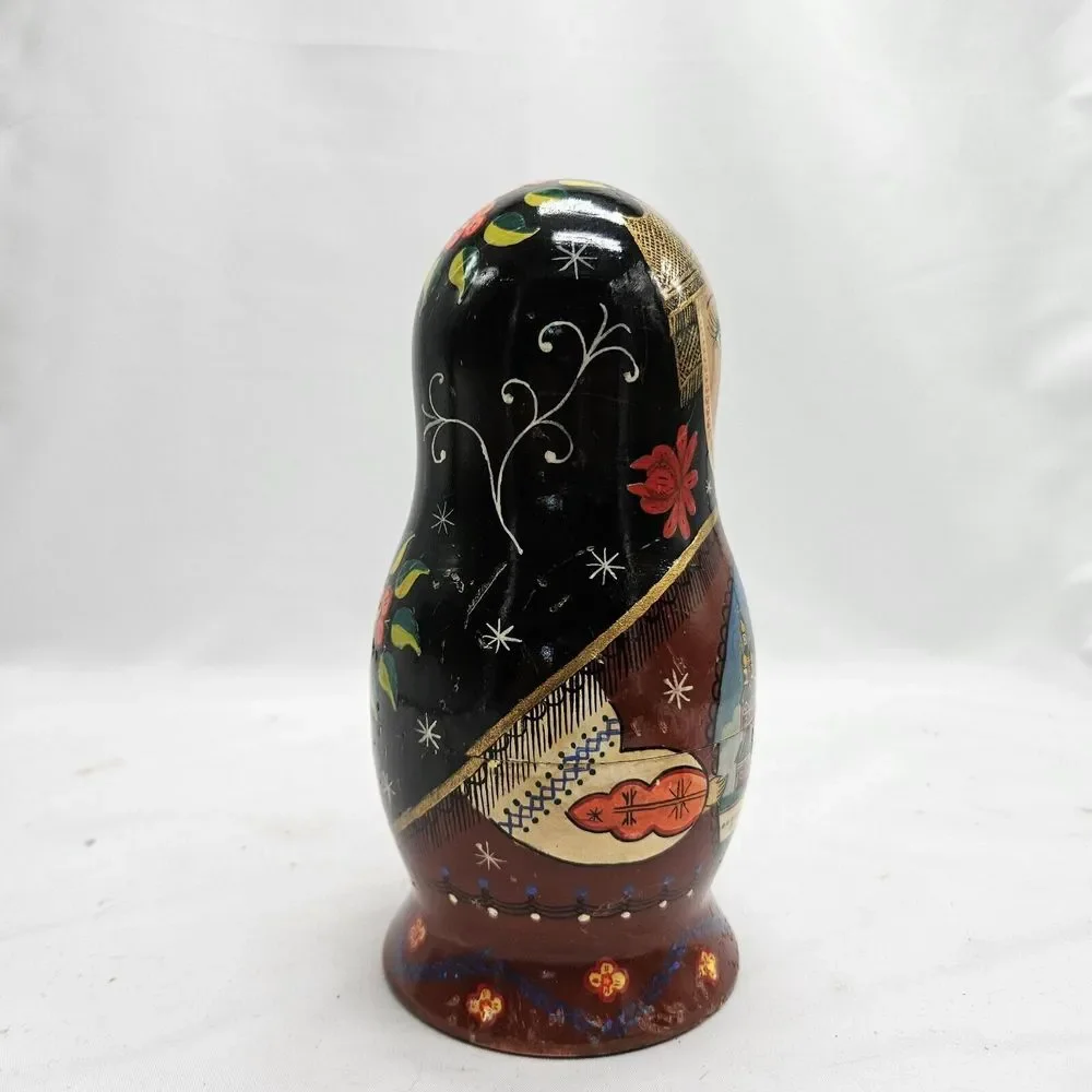 HAND PAINTED Russian Nesting Dolls Three‎ layers *DOG CHEWED